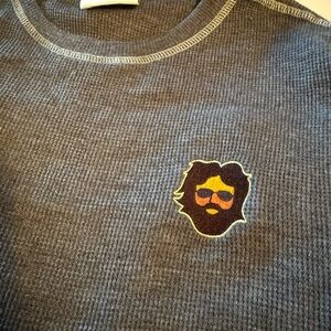 Gray Mens thermal long sleeve w Jerry Garcia patch